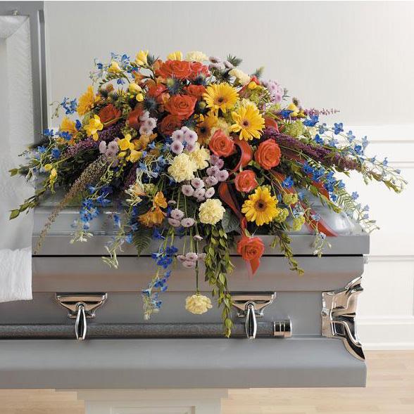 Flower Delivery Florist Funeral Sympathy Naples Garden Of Peace Casket Spray